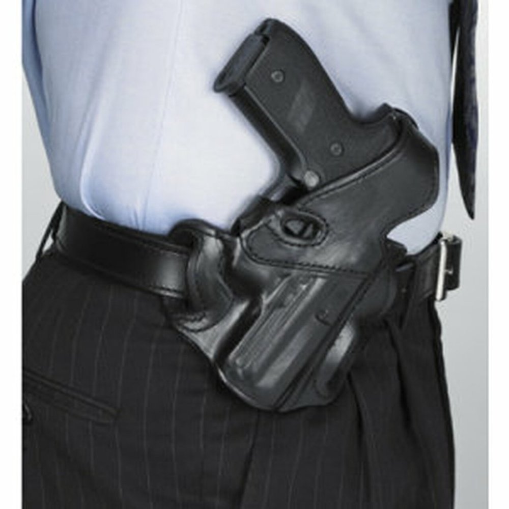 Classic Black Leather Concealed Carry Holster for Women